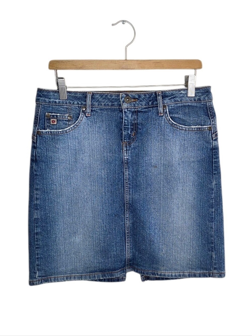 90s Vintage Paris Blues Straight Denim Jean Mini Skirt Junior Size 7 Classic